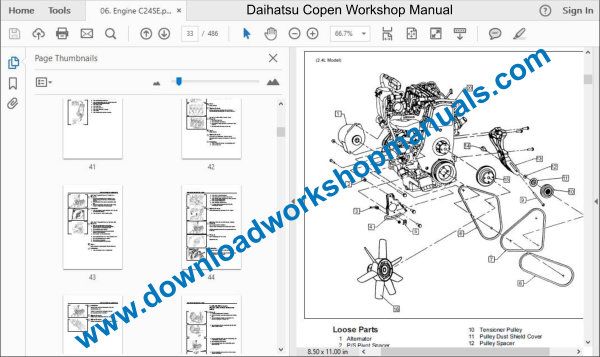 Daihatsu Copen Repair Service Workshop Manual